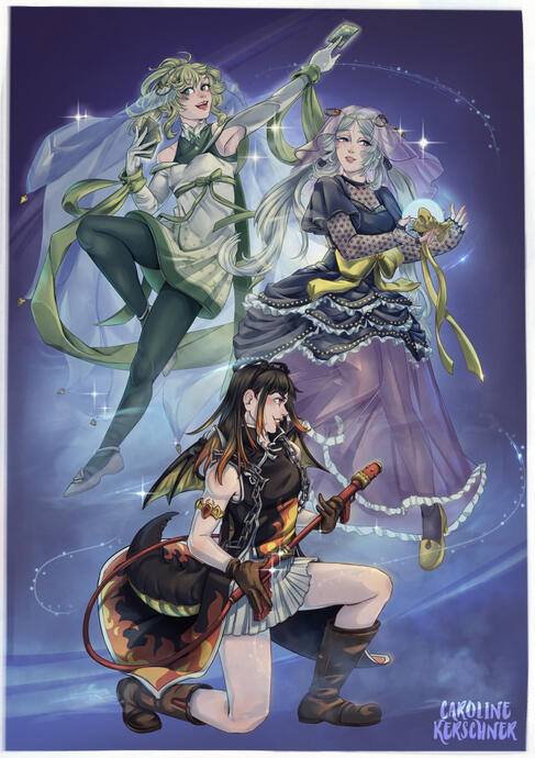 Magireco girls for Bad Luck Charm